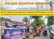 Satgas Preemtif Polres Kuansing Laksanakan Himbauan, Bagikan Brosur dan Stiker Pada Ops Zebra LK 2025