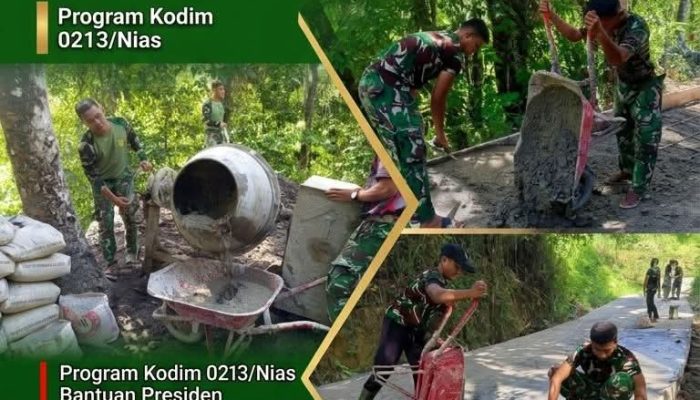 BREAKING NEWS | INTELKRIMINAL.CO.ID Bakti TNI di Nias Selatan, Pembangunan Jalan Desa Bawonifouso Sepanjang 1,2 Kilometer Terus Dikebut