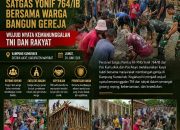 BREAKING NEWS | INTELKRIMINAL.CO.ID Karya Bhakti Satgas Yonif 764/IB Bersama Warga Bangun Gereja di Kampung Kumurkek, Wujud Nyata Kemanunggalan TNI dan Rakyat