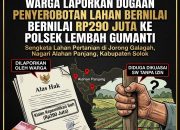 BREAKING NEWS | Intelkriminal.co.id  Warga Laporkan Dugaan Penyerobotan Lahan Bernilai Rp290 Juta ke Polsek Lembah Gumanti