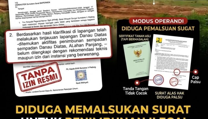 BREAKING NEWS | INTELKRIMINAL.CO.ID  MEDIA ONLINE BREAKING NEWS Independen, Tegas, Terpercaya  DUGAAN PENIMBUNAN SEMPADAN DANAU DI ALAHAN PANJANG DISOROT, MUNCUL PERSOALAN ALAS HAK DAN DUGAAN PEMALSUAN SURAT